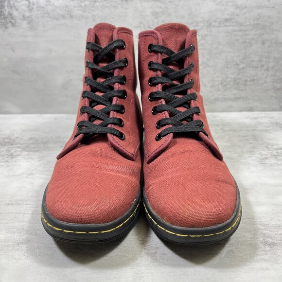 Dr Martens Shoreditch Canvas Lace Up Boots - Women's Size 7 - Red - Picture 3 of 10